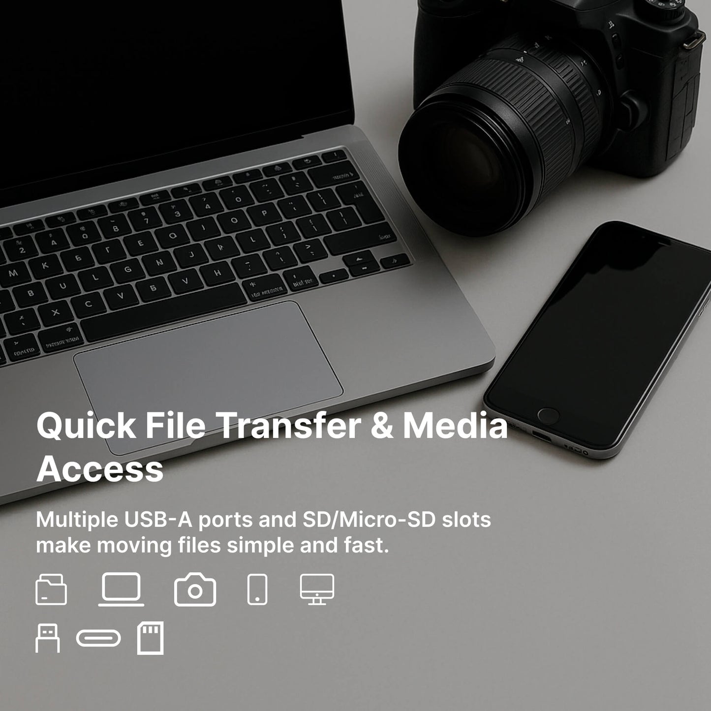 Norvo | USB-C Til USB Adapter Hub & Multiport Adapter - MacBook Pro & Air Kompatibel - HDMI, USB, SD Kortleser & Mer