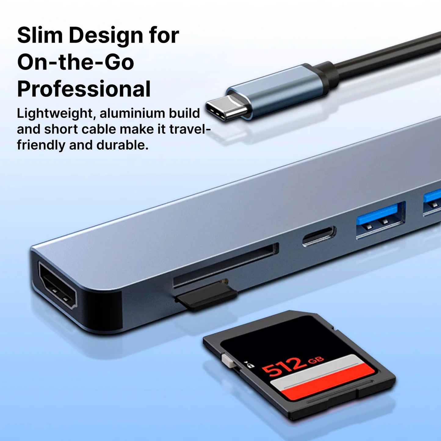 Norvo | USB-C Til USB Adapter Hub & Multiport Adapter - MacBook Pro & Air Kompatibel - HDMI, USB, SD Kortleser & Mer