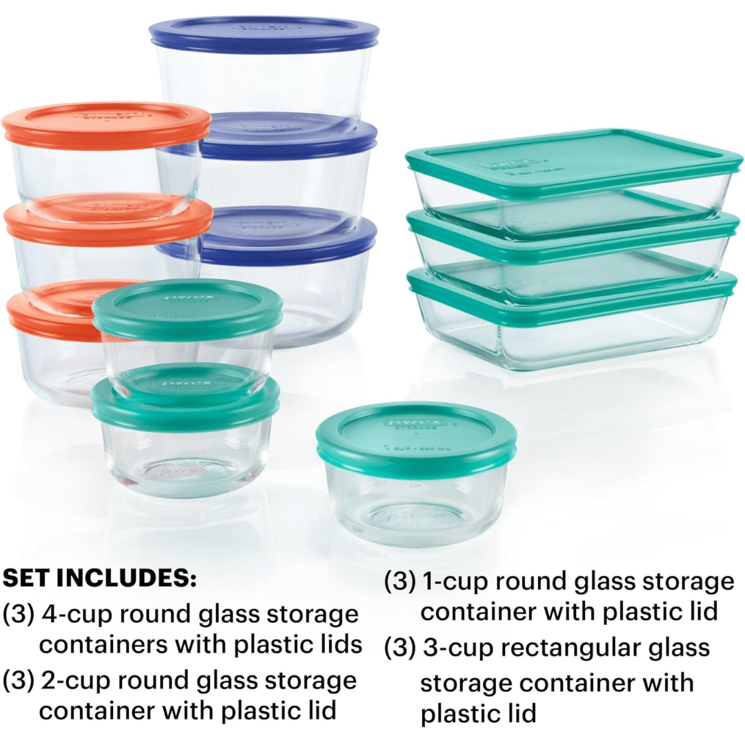 Norvo | Stykke Matoppbevaringssett - BPA-fritt, lufttett for fersk mat og effektiv organisering