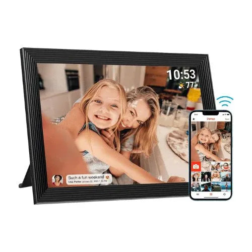 Norvo | Bilderamme - 10.1 Tommers Display Med Stilig Tre Design