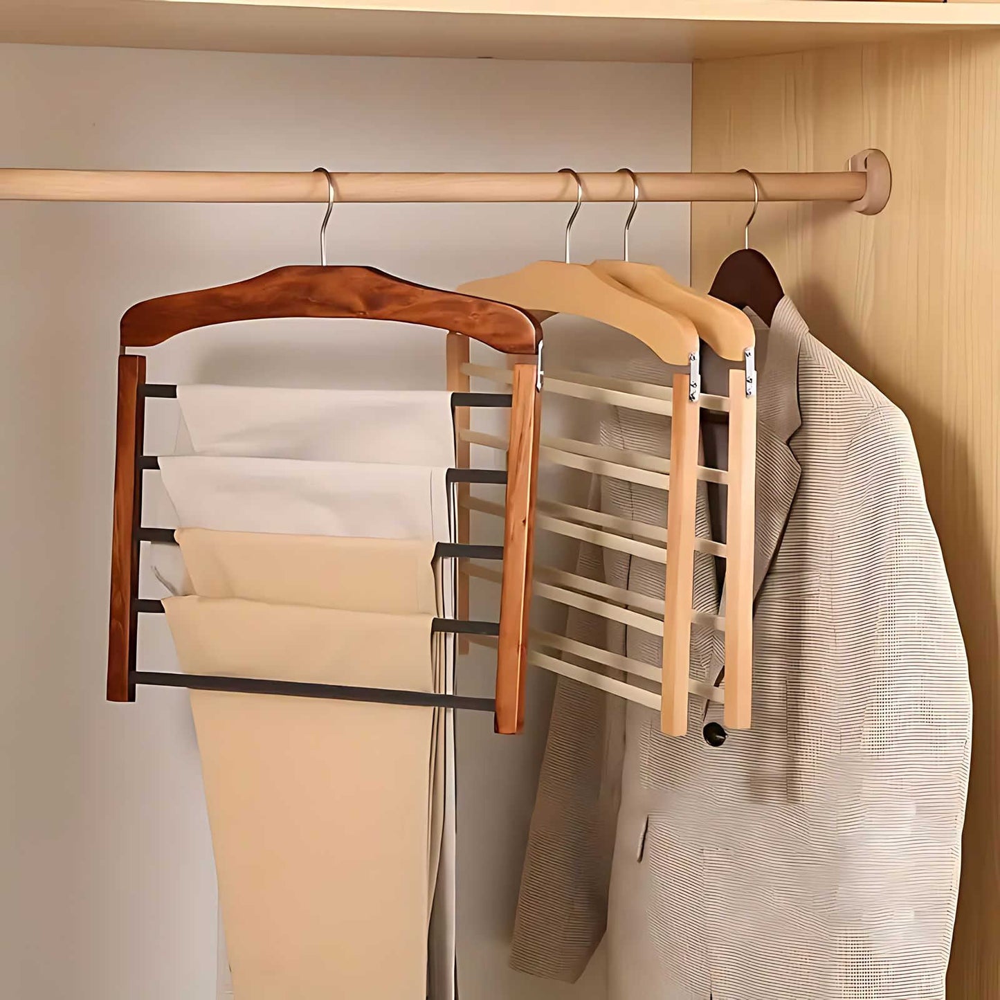 Norvo | Varden Multi-Tier Garderobe Henger – Plassbesparende Tre- og Metallklærorganisator