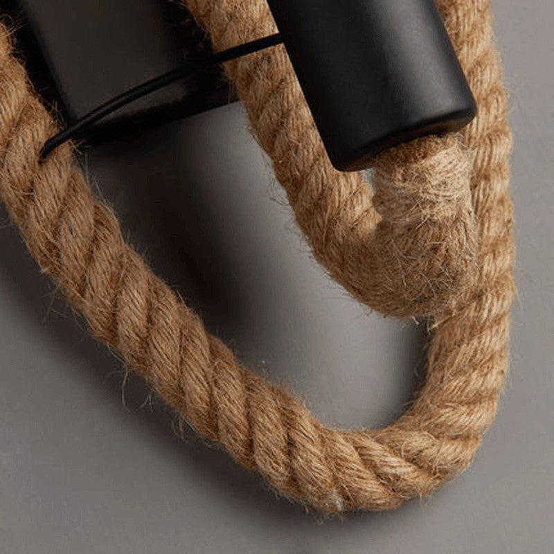 Norvo Vegglampe | Vintage Stil | Hamp Tau Lampe Design | Unik Dekorasjon | Miljøvennlig Vegglampe