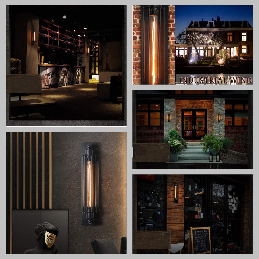 Norvo | Vintage Veggmontert LED Lys – Tidøstedesign med Elegant Matt Svart Finish