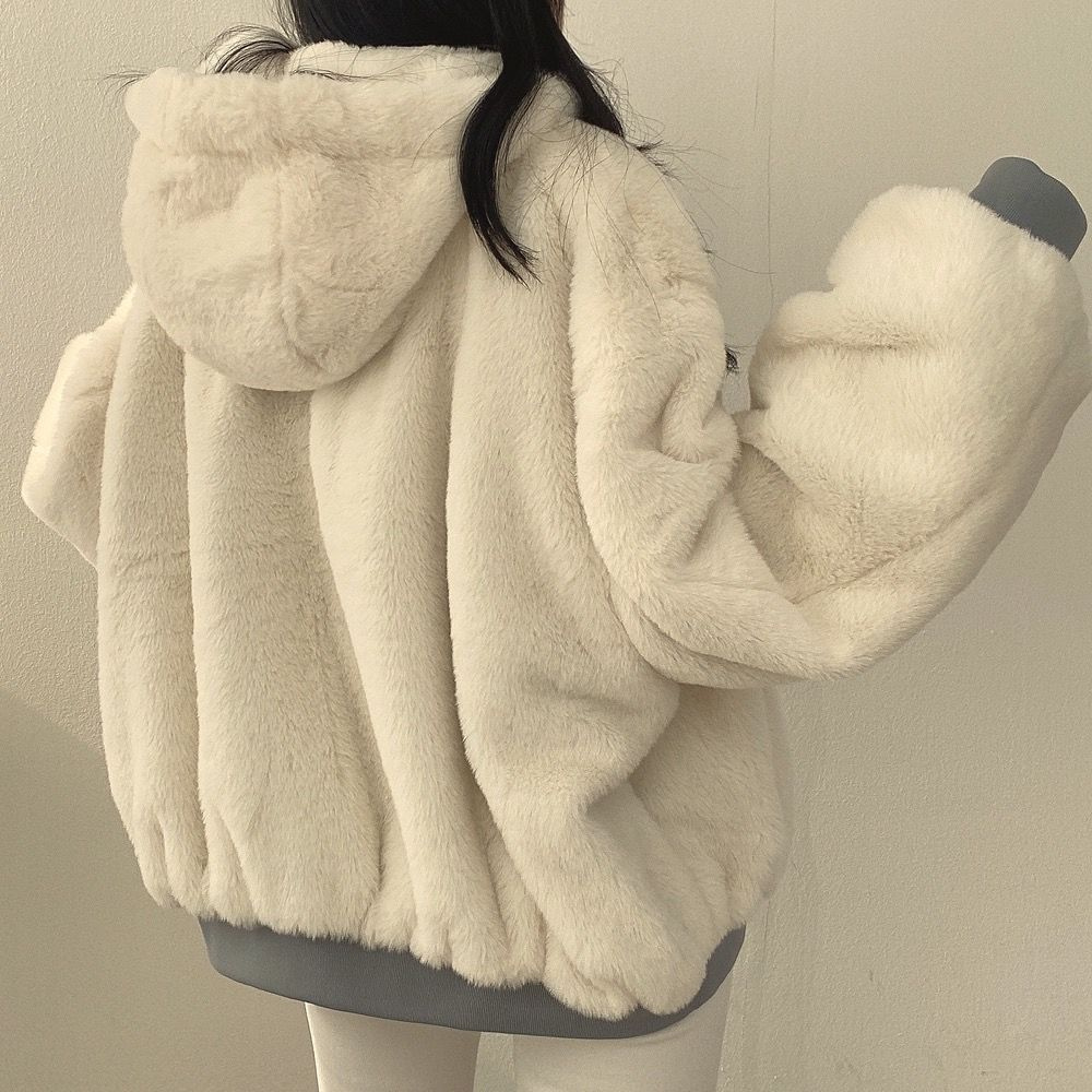 Norvo | Reversibel Fleece Damejakke – Varm Lett Vinterjakke med hette