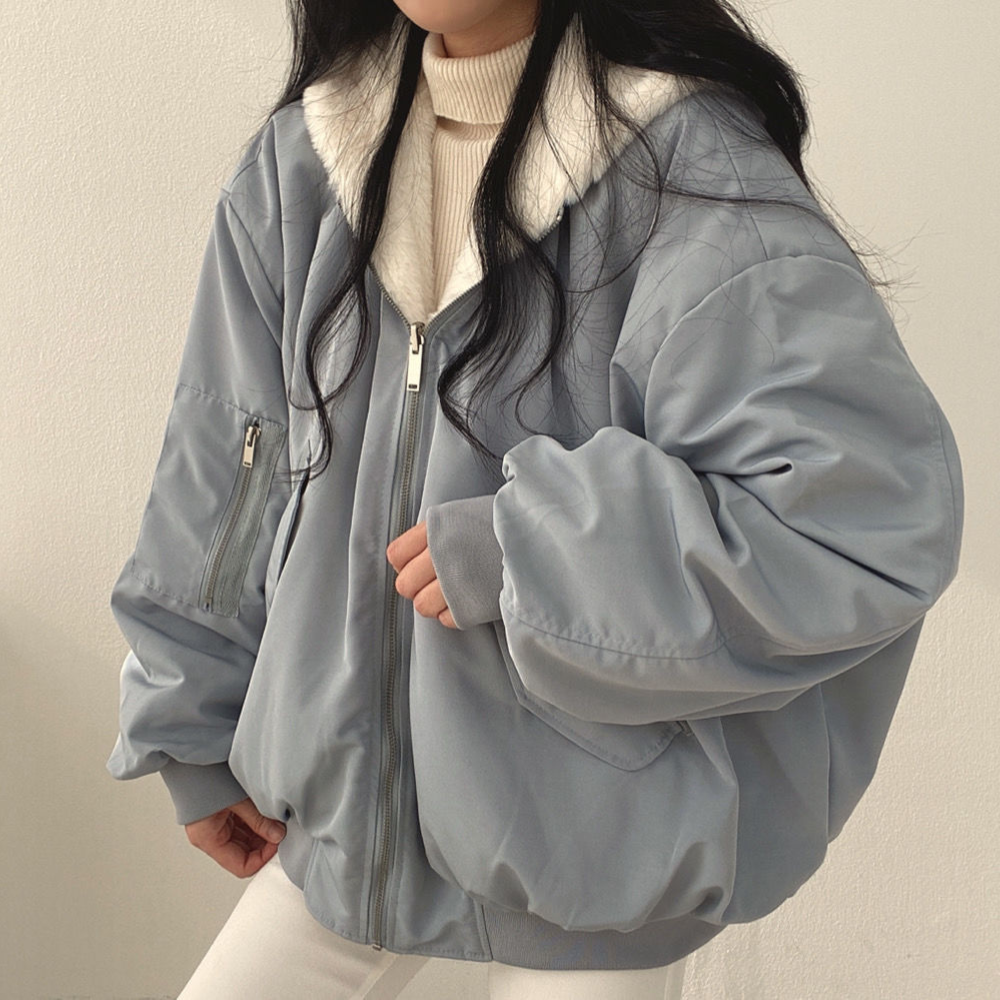 Norvo | Reversibel Fleece Damejakke – Varm Lett Vinterjakke med hette