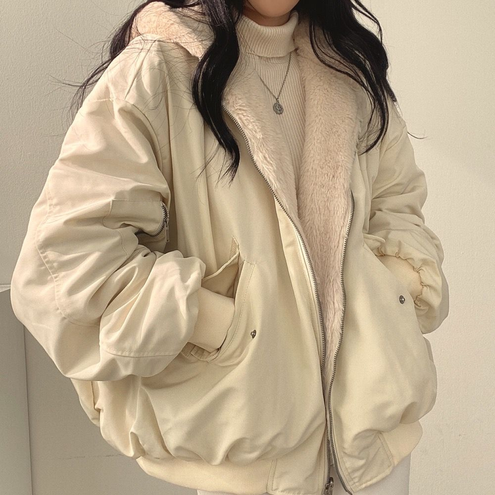 Norvo | Reversibel Fleece Damejakke – Varm Lett Vinterjakke med hette