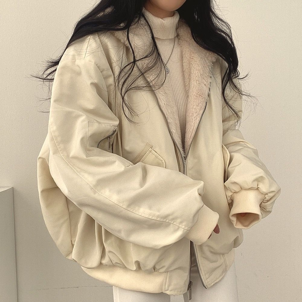 Norvo | Reversibel Fleece Damejakke – Varm Lett Vinterjakke med hette