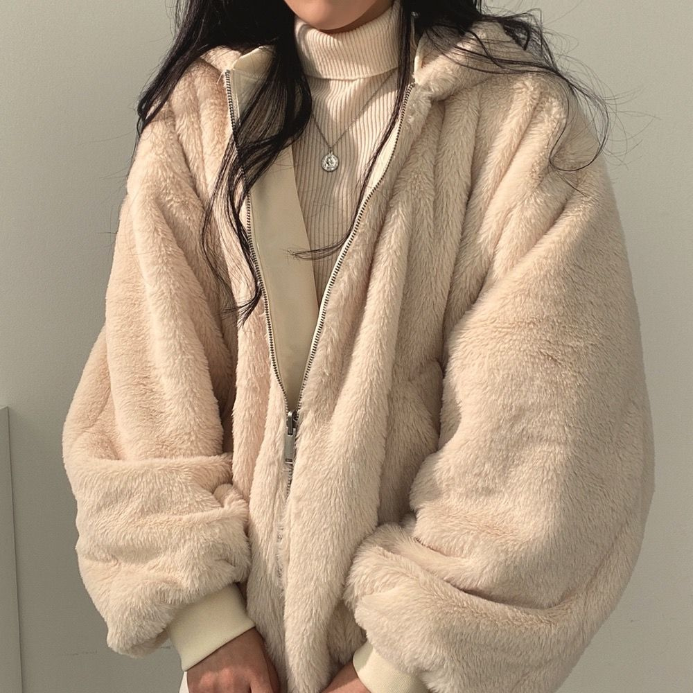 Norvo | Reversibel Fleece Damejakke – Varm Lett Vinterjakke med hette