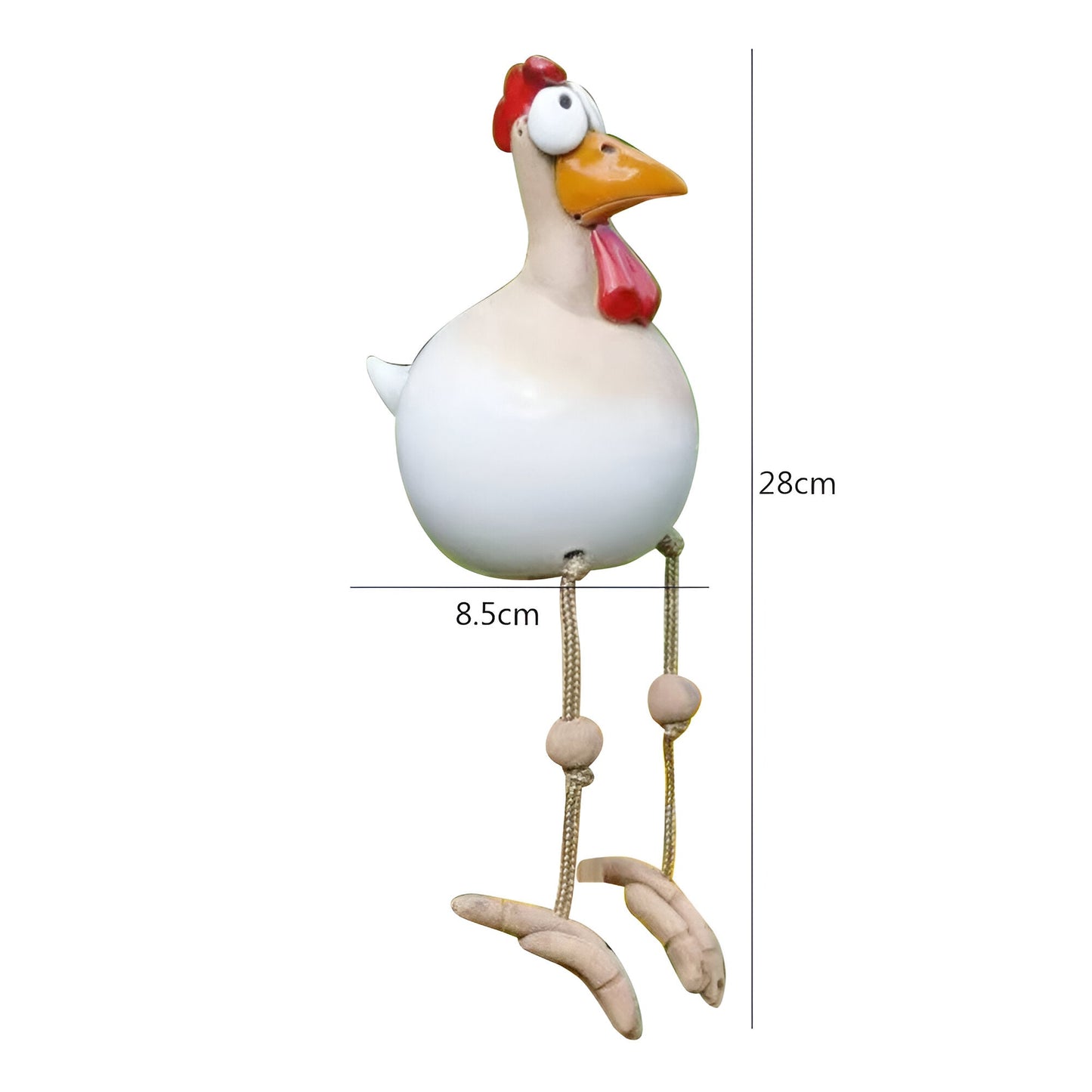 Norvo | Whimsy Big-Eyed Rooster Hage Statue – Værbestandig Harvester Ornament