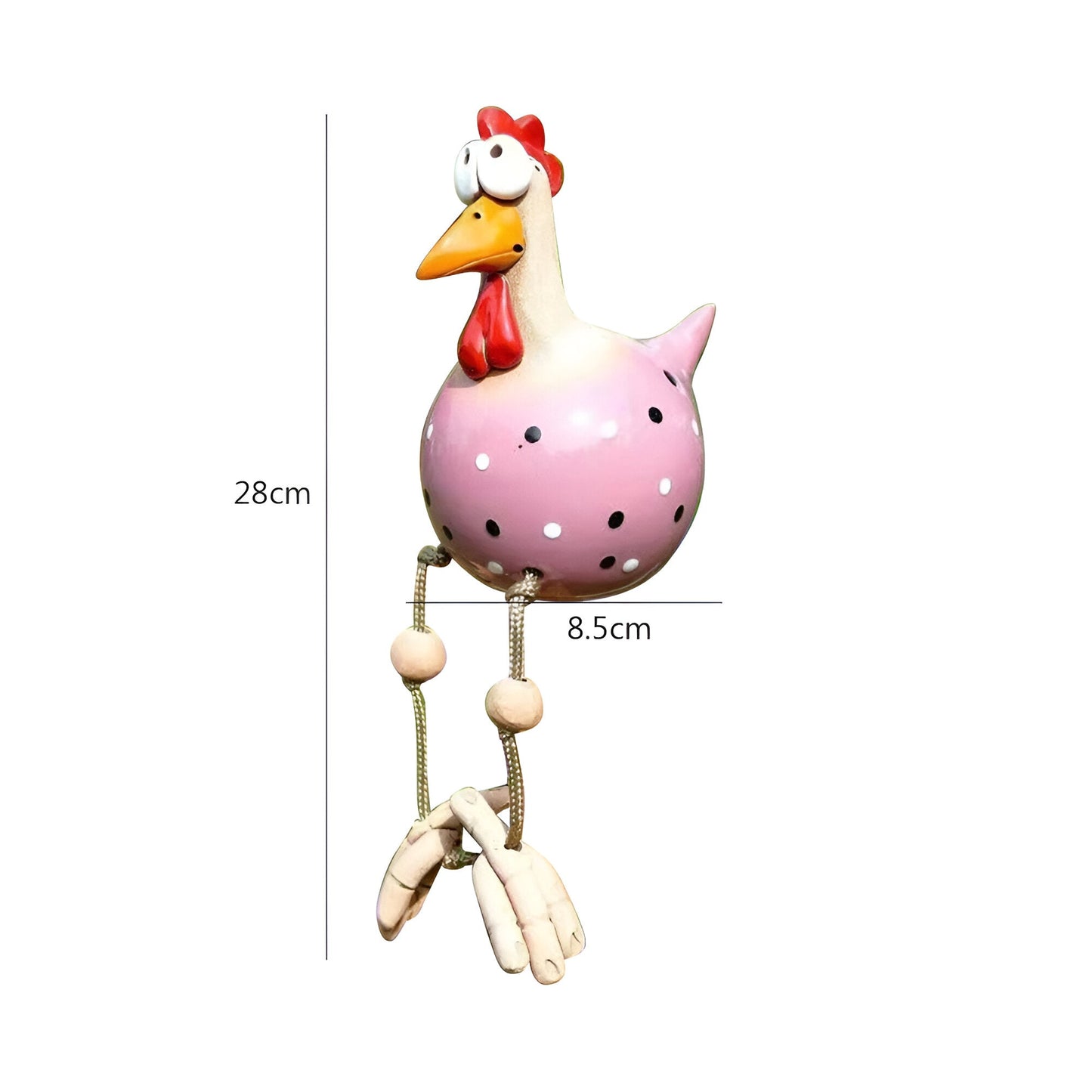 Norvo | Whimsy Big-Eyed Rooster Hage Statue – Værbestandig Harvester Ornament