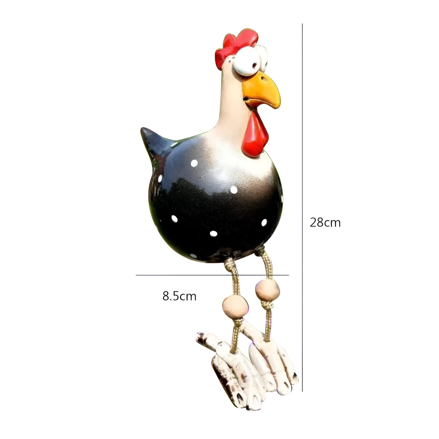 Norvo | Whimsy Big-Eyed Rooster Hage Statue – Værbestandig Harvester Ornament