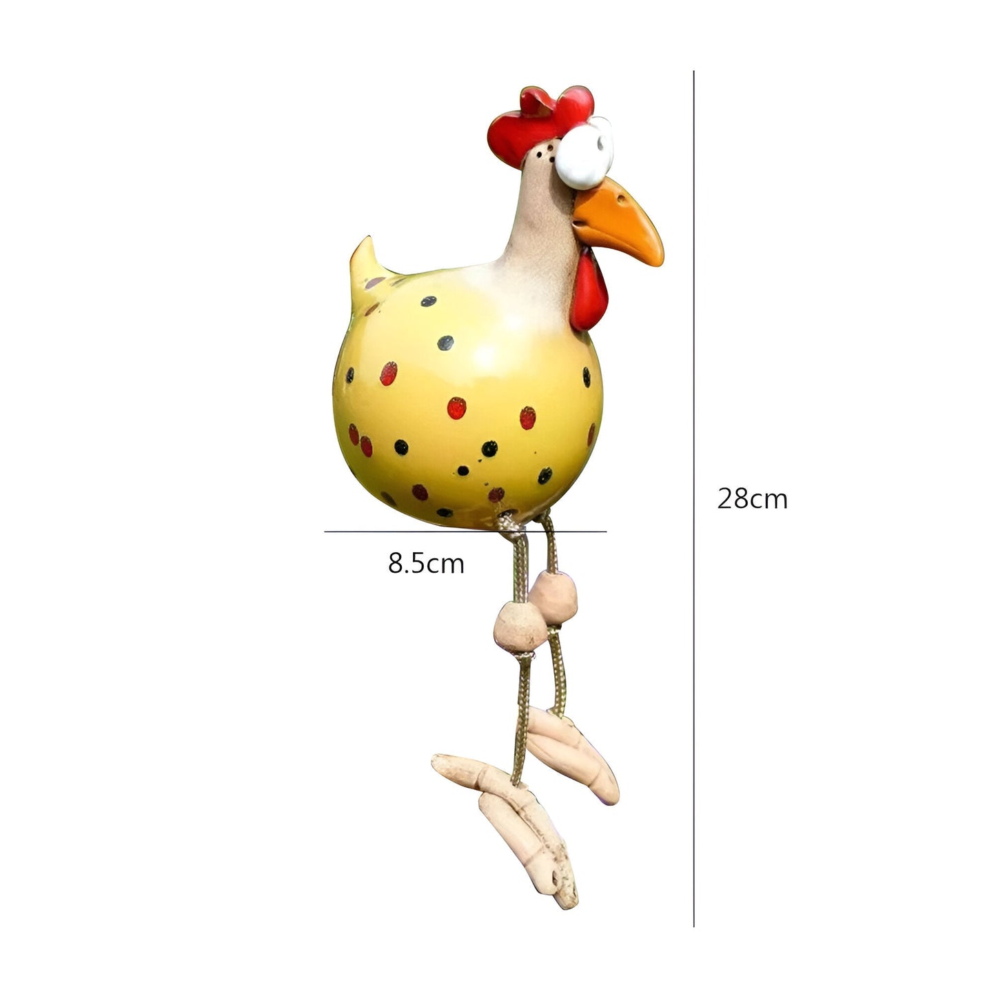 Norvo | Whimsy Big-Eyed Rooster Hage Statue – Værbestandig Harvester Ornament