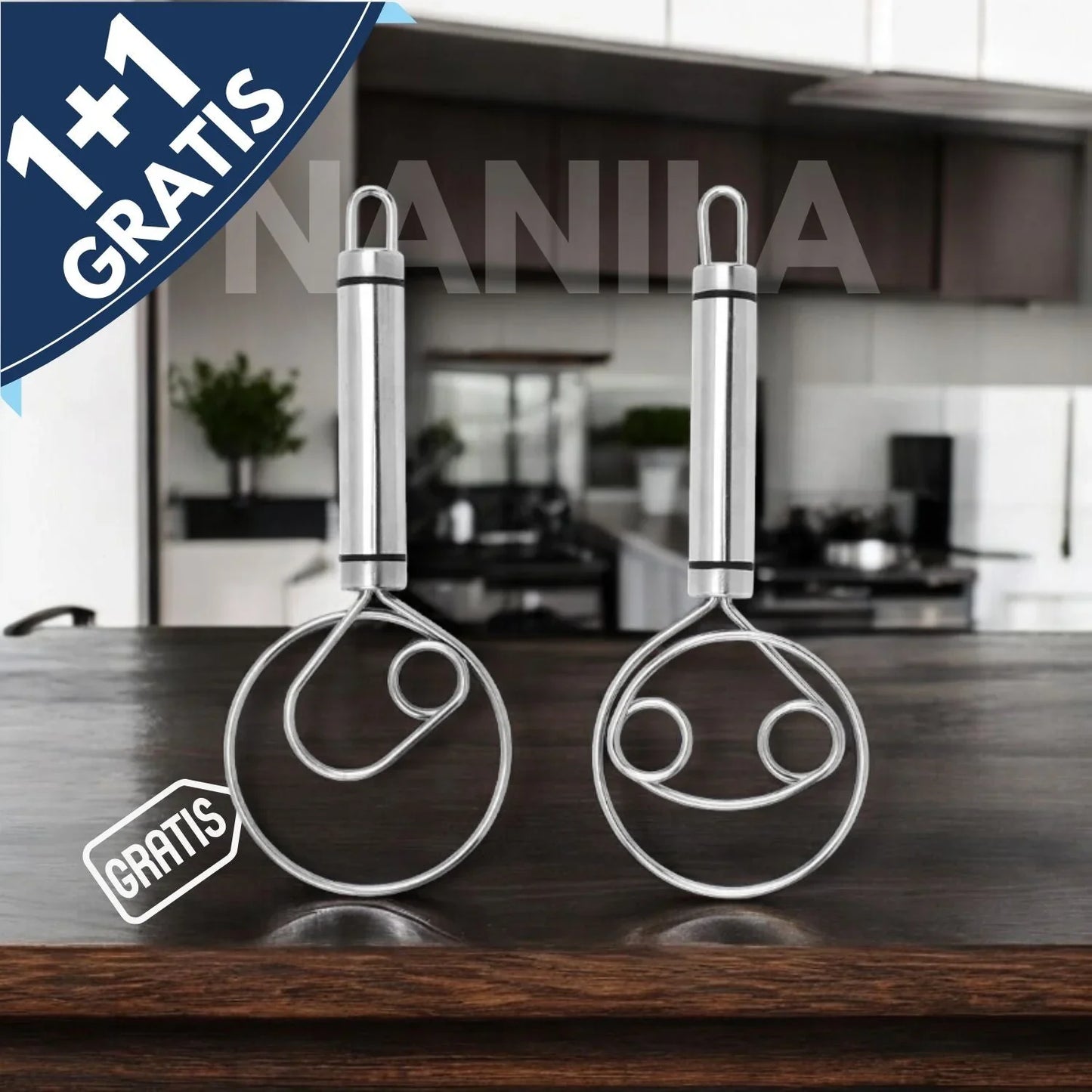 Norvo | Robust Rustfritt Stål Dansk Deigvisp – Holdbart, Ergonomisk Design for Allsidig Baking & Matlaging