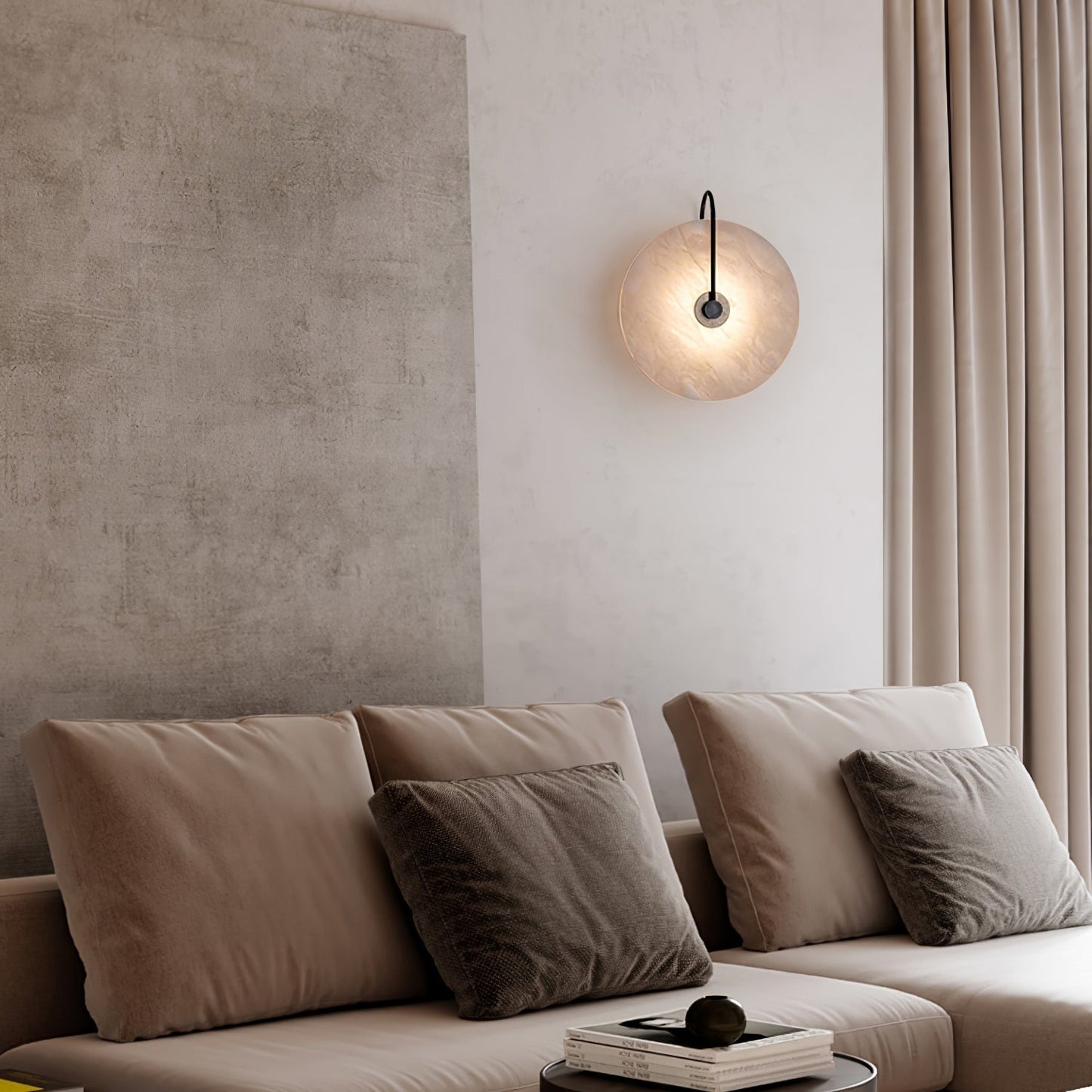 Norvo | Hvit Alabaster Vegglampe