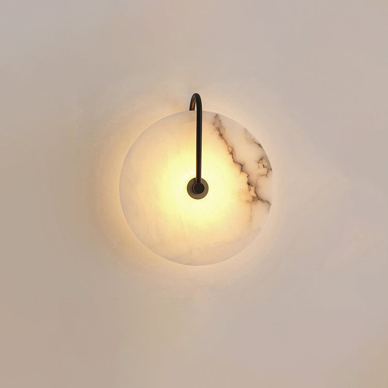 Norvo | Hvit Alabaster Vegglampe