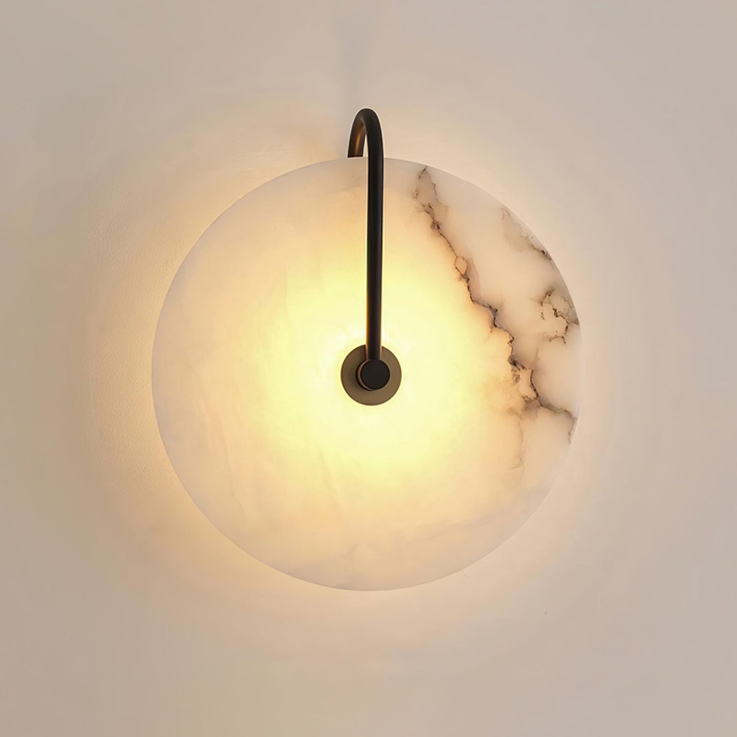 Norvo | Hvit Alabaster Vegglampe