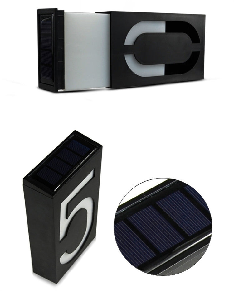 0.36W Solcelledet Veggmontert 6 LED Belysning Dørskilt Lampe Husnummer Plattform Lys med Solcellepanel(4)