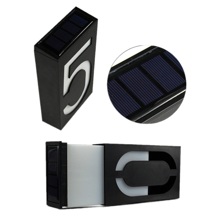 0.36W Solcelledet Veggmontert 6 LED Belysning Dørskilt Lampe Husnummer Plattform Lys med Solcellepanel(4)
