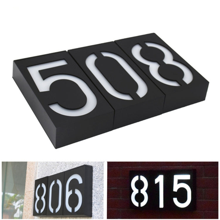 0.36W Solcelled Wall Mount 6 LEDs Belysning Dørskilt Lampe Husnummer Veranda Lys med Solpanel(8)