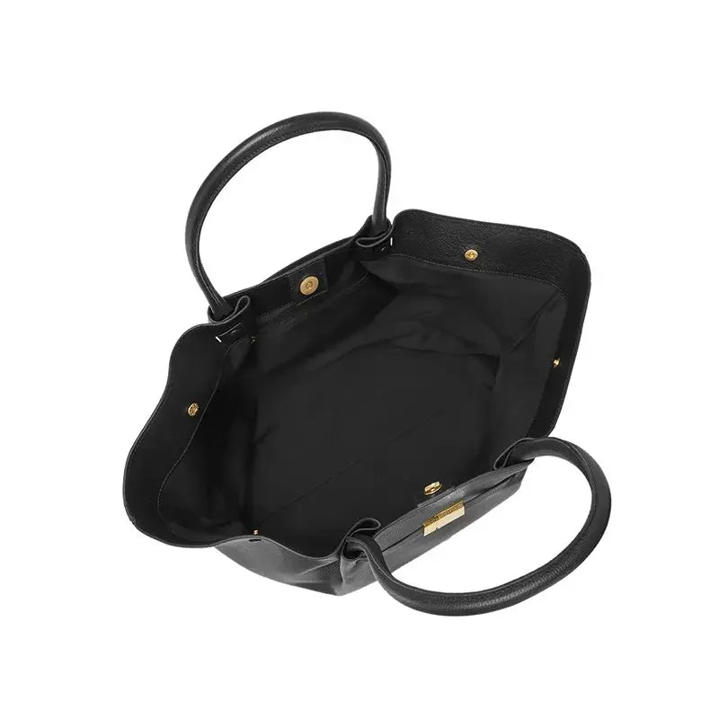 Norvo | Tassa Luksuriøs Overdimensjonert Skulderveske med Gullspenne – Elegant Minimalistisk Tote for Kvinner