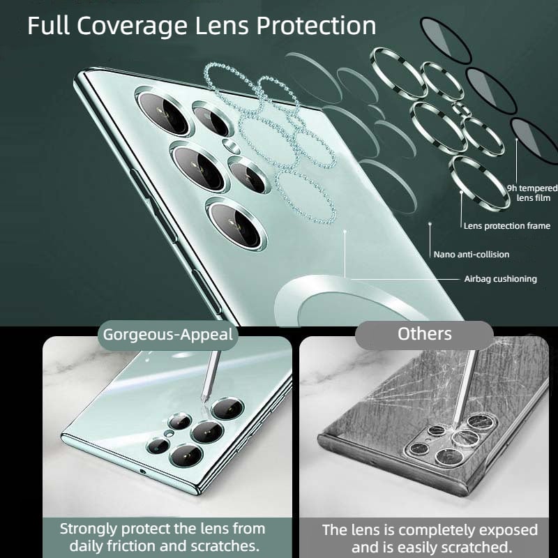 Norvo | Transparent luksusbelegg magnetisk deksel for Samsung