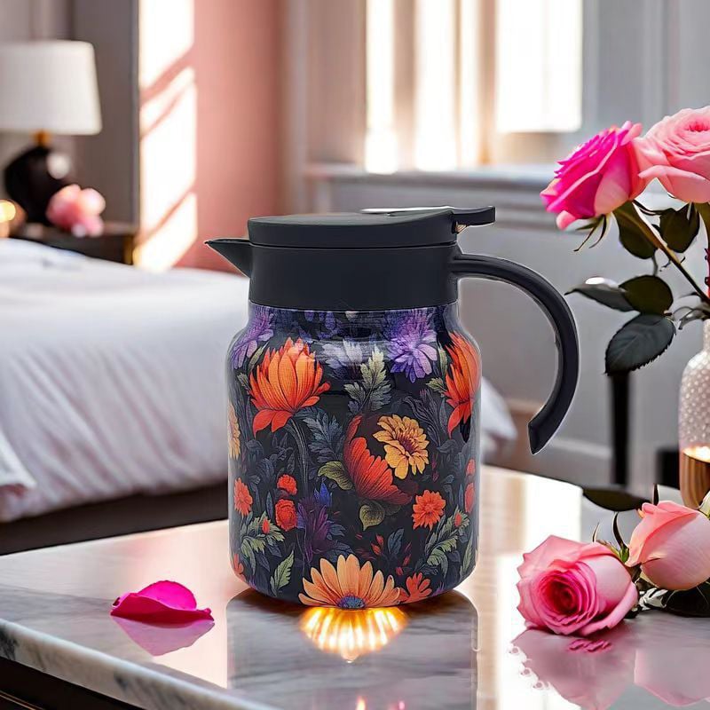 Norvo | Vintage Floral Pattern Te-kanne – Innebygd infusor