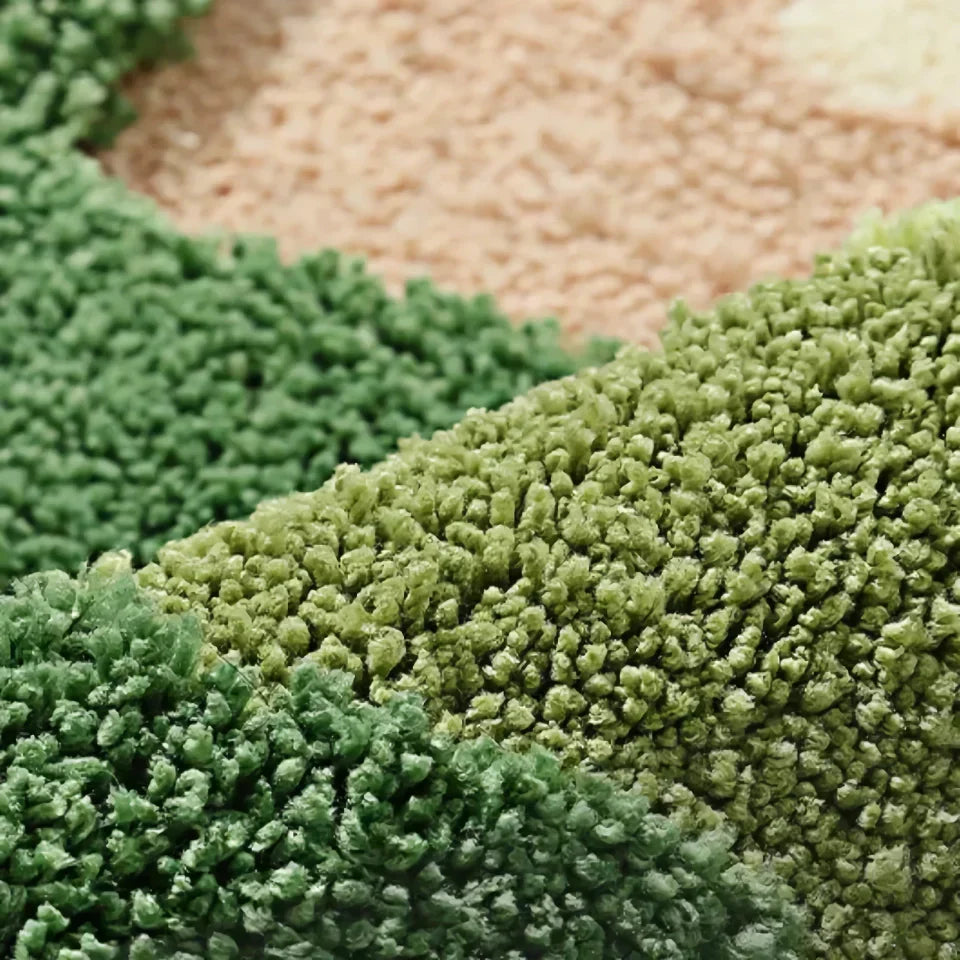 Norvo | Moderne Uregelmessig Fjellskog Flockete Teppe