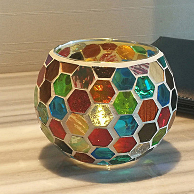 Norvo | Europeisk Retro Glass Mosaic Tealight Holder