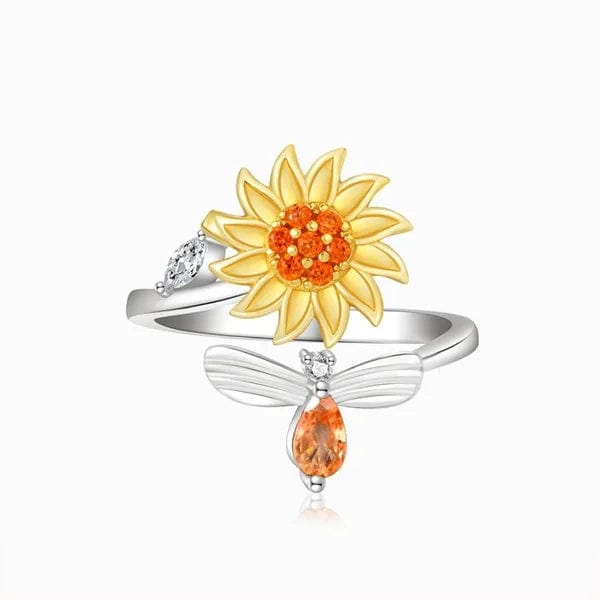 Norvo | Solblomst Ring Justerbar Roterende Solblomst Ring