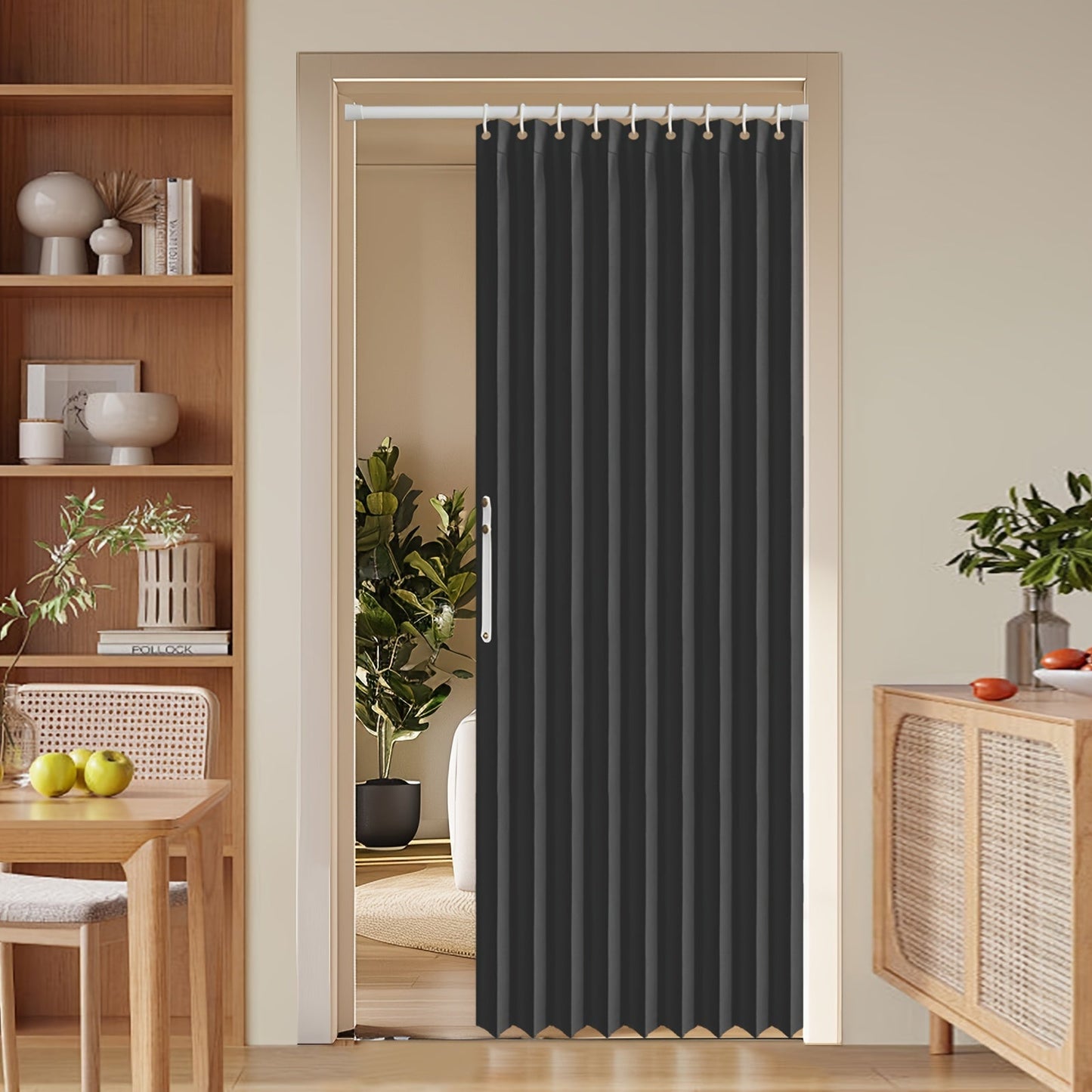 Norvo | Fargerik magnetisk faltegardin – Enkel innredning, plassbesparende romdeler for hjem og virksomhet – Livlig kunstnerisk design, maskinvaskbart polyester