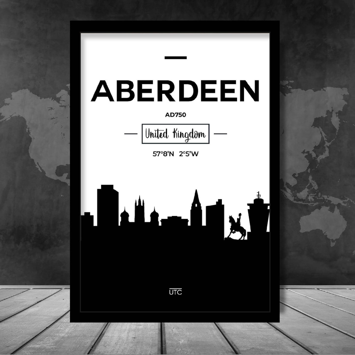 Norvo | Aberdeen Skottland Skyline Byutsikt Trykk