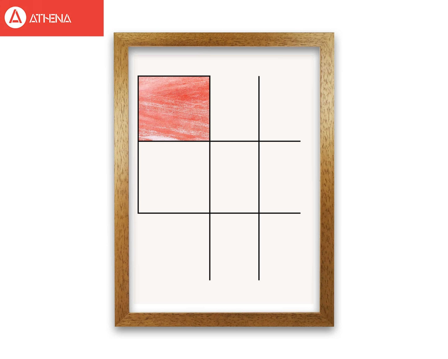 Norvo | Abstract Rød Fargeblyant Geo 1 Moderne Trykk