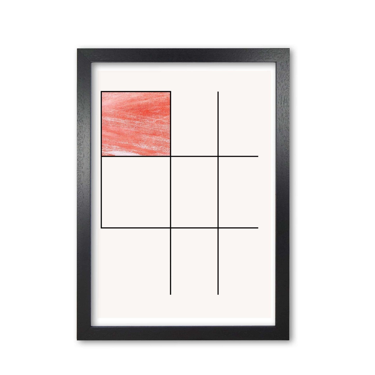 Norvo | Abstract Rød Fargeblyant Geo 1 Moderne Trykk