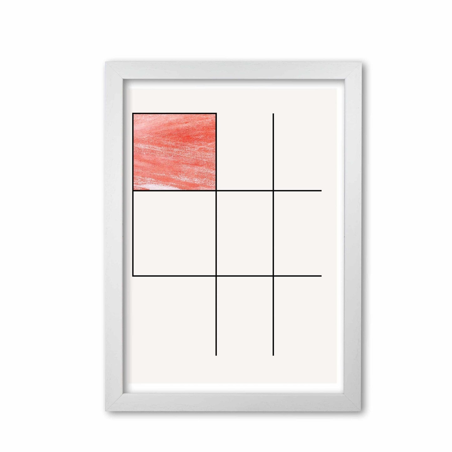 Norvo | Abstract Rød Fargeblyant Geo 1 Moderne Trykk
