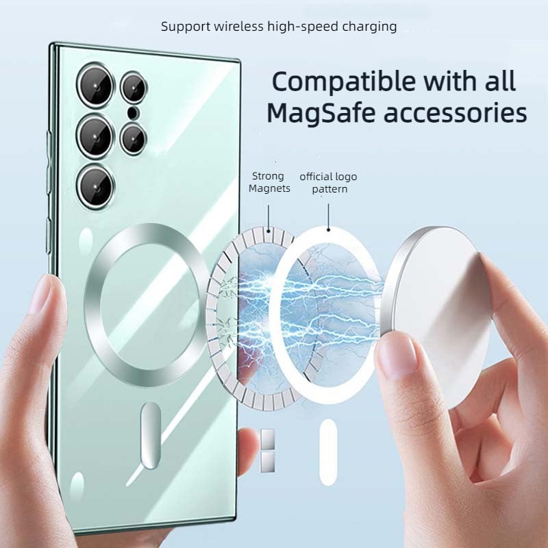 Norvo | Transparent luksusbelegg magnetisk deksel for Samsung