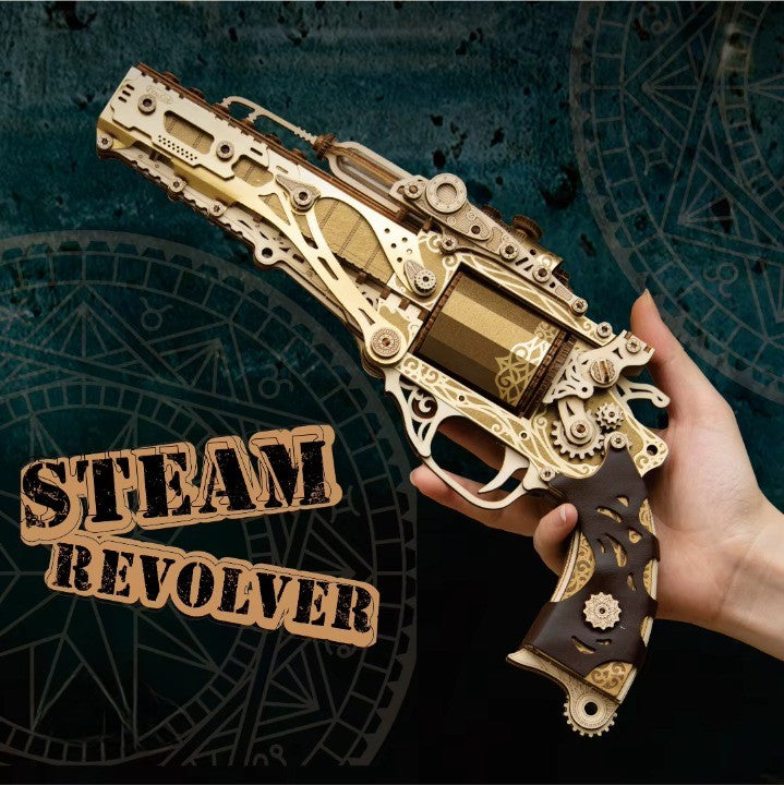 Norvo | Mekanisk Steampunk DIY Trepuslespill Toy Revolver