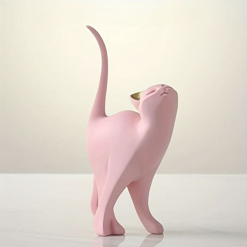 Norvo | Moderne Harpiks Katt Figur – Nordisk Stil Dekor