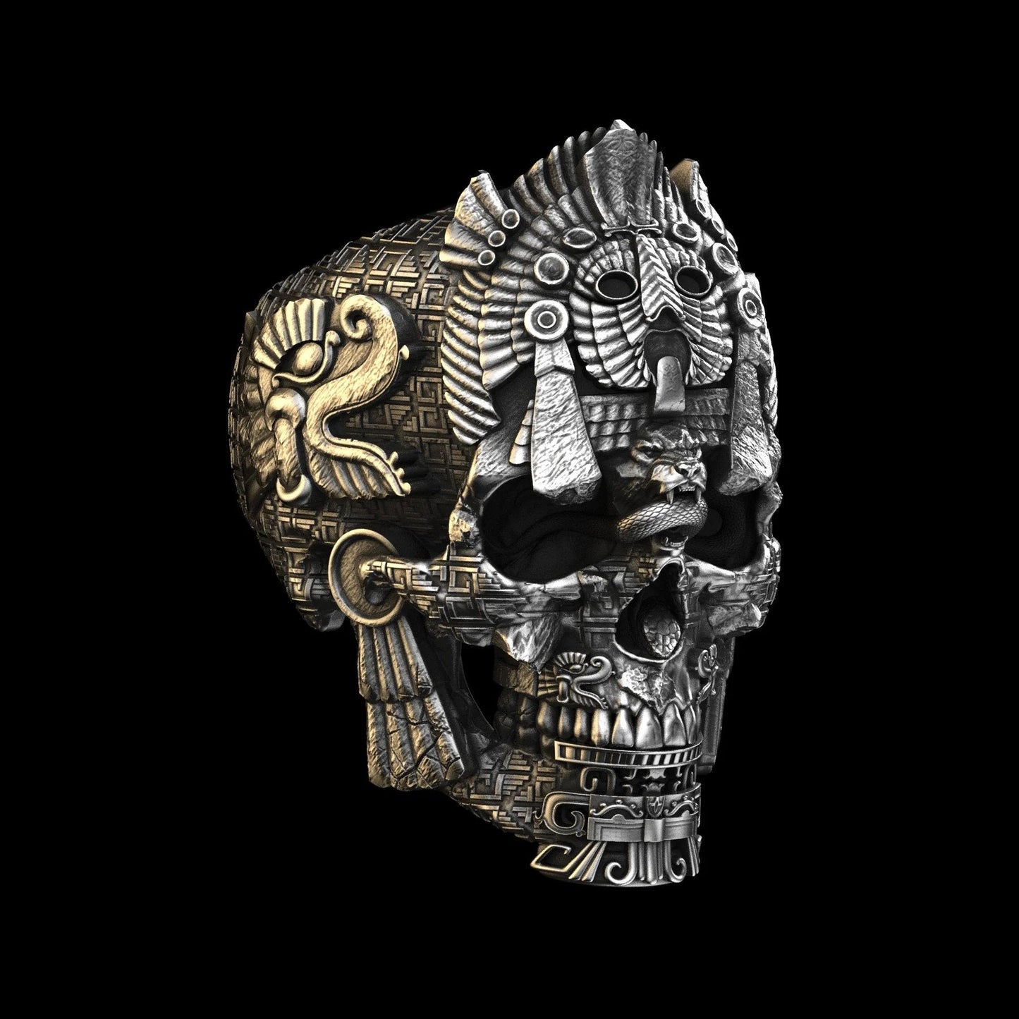 Norvo | Sølv svart skull ring