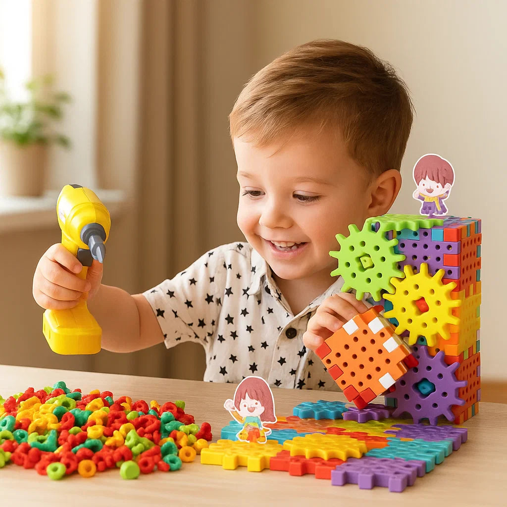 Norvo | Montessori 3D Gears og Puslespill Spill Brikker