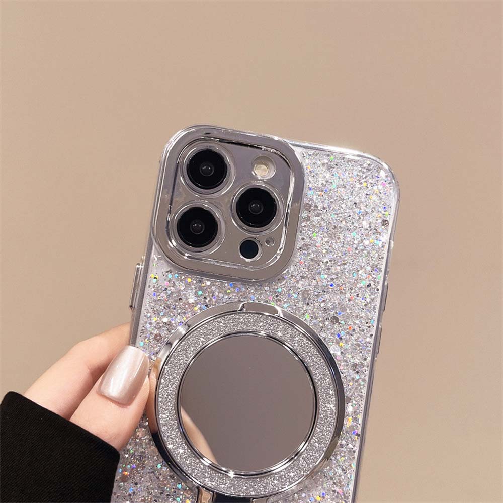 Norvo | Sølv Glitter Speil MagSafe