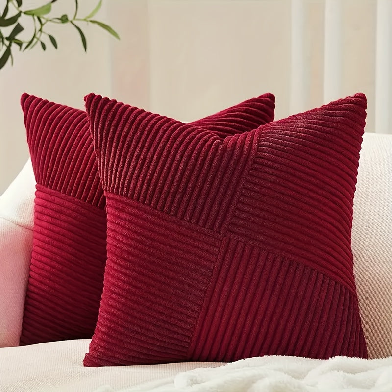 Norvo | NordLiv Putetrekk Sett | Boho Stil | Myk Cord | 2 stykker, 45×45 cm, 50x50cm