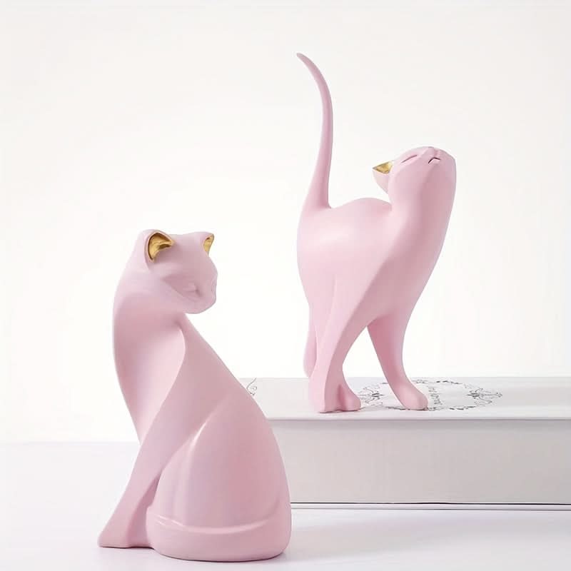 Norvo | Moderne Harpiks Katt Figur – Nordisk Stil Dekor