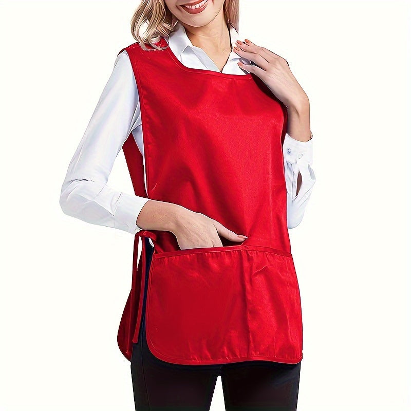 Norvo | Vest-stil side-bundet forkle med lommer – Polyester, 68cm lengde x 48cm bredde, Ideell for kjøkken og spisestue bruk