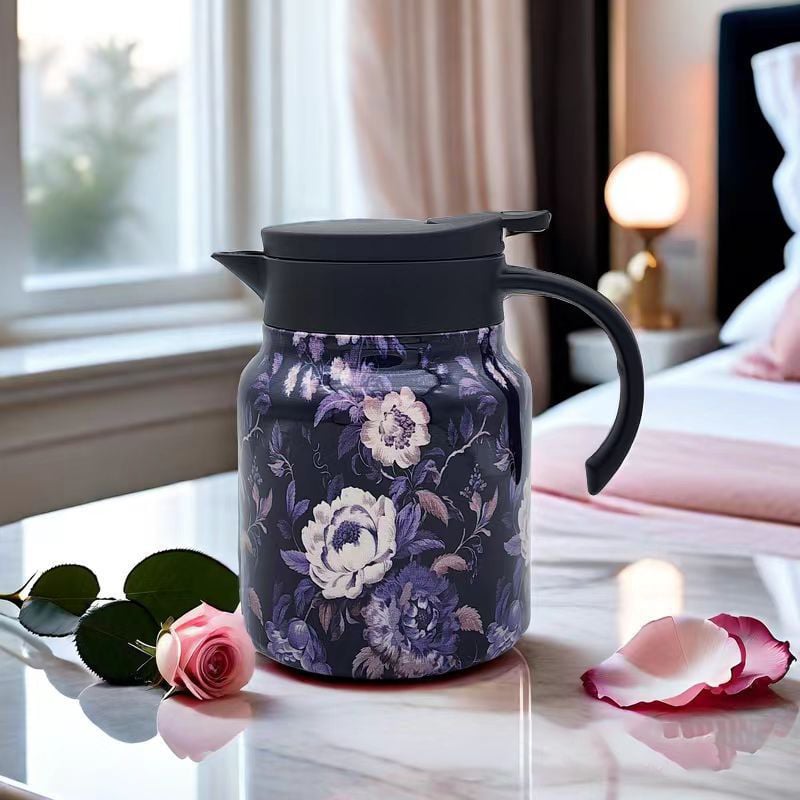 Norvo | Vintage Floral Pattern Te-kanne – Innebygd infusor