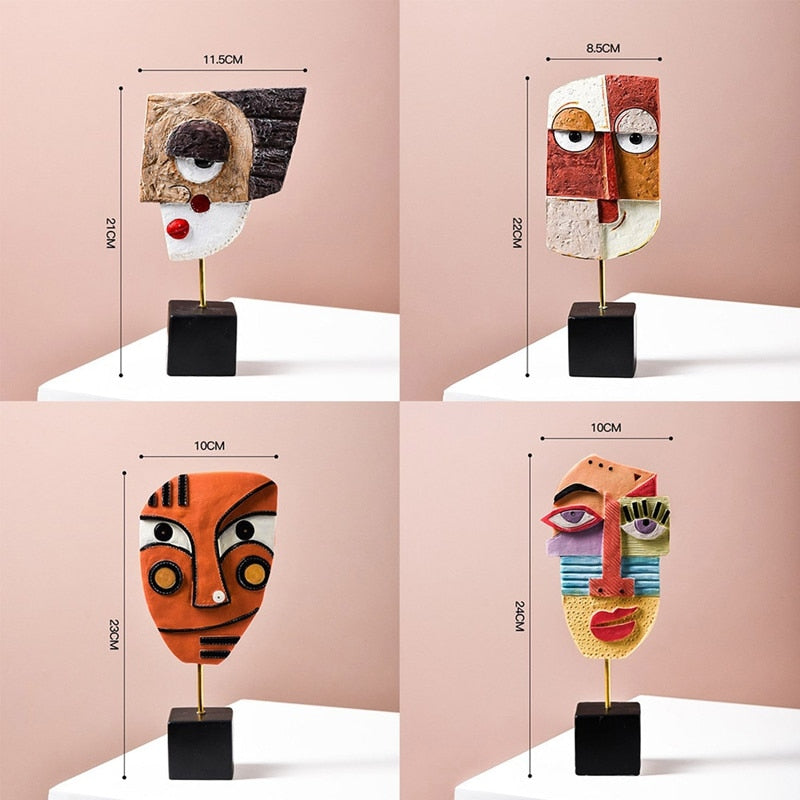 Norvo | Abstrakt Pop Art Ansikt Hjem Skulptur