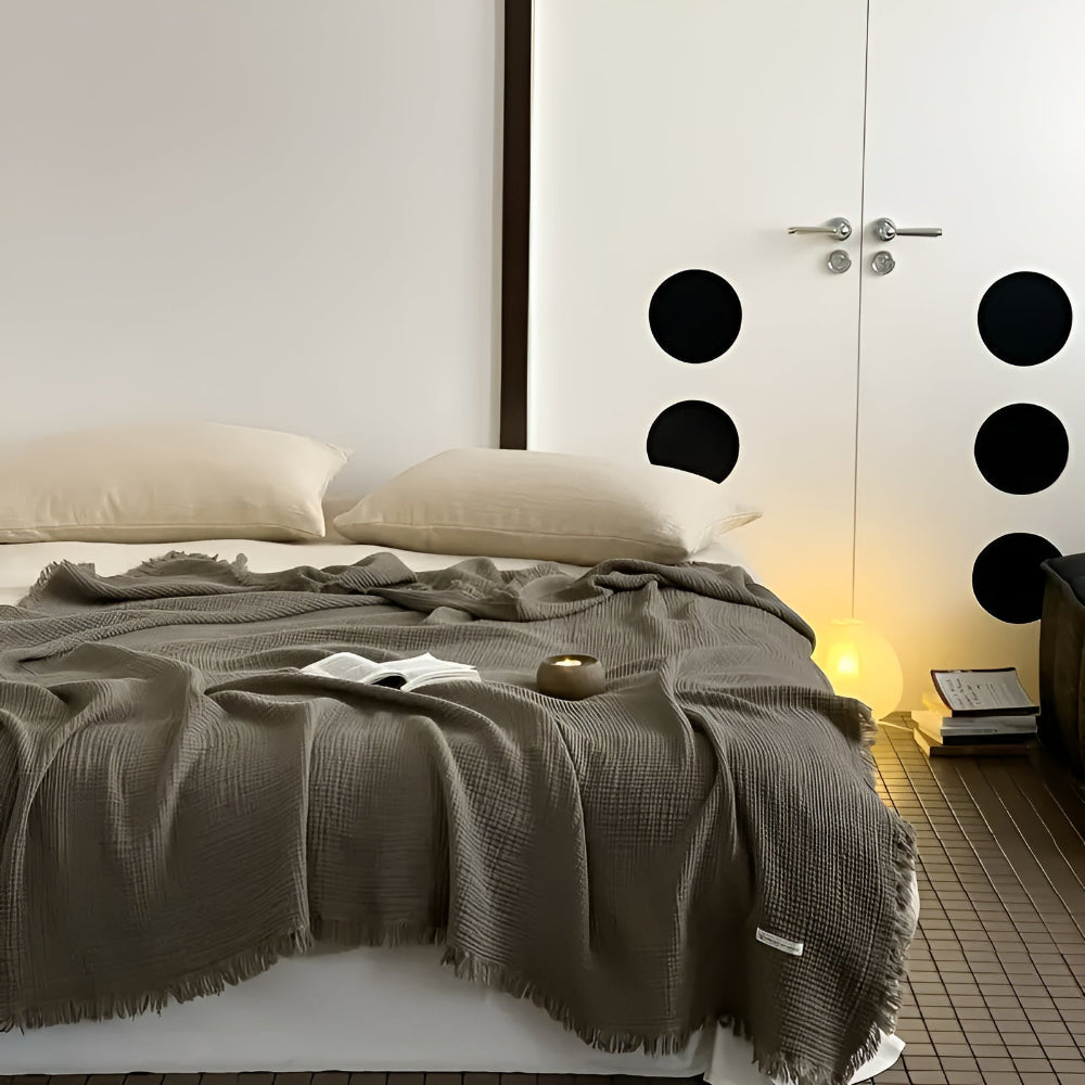 Norvo | Bomull Crinkle Frynse Teppeserviett