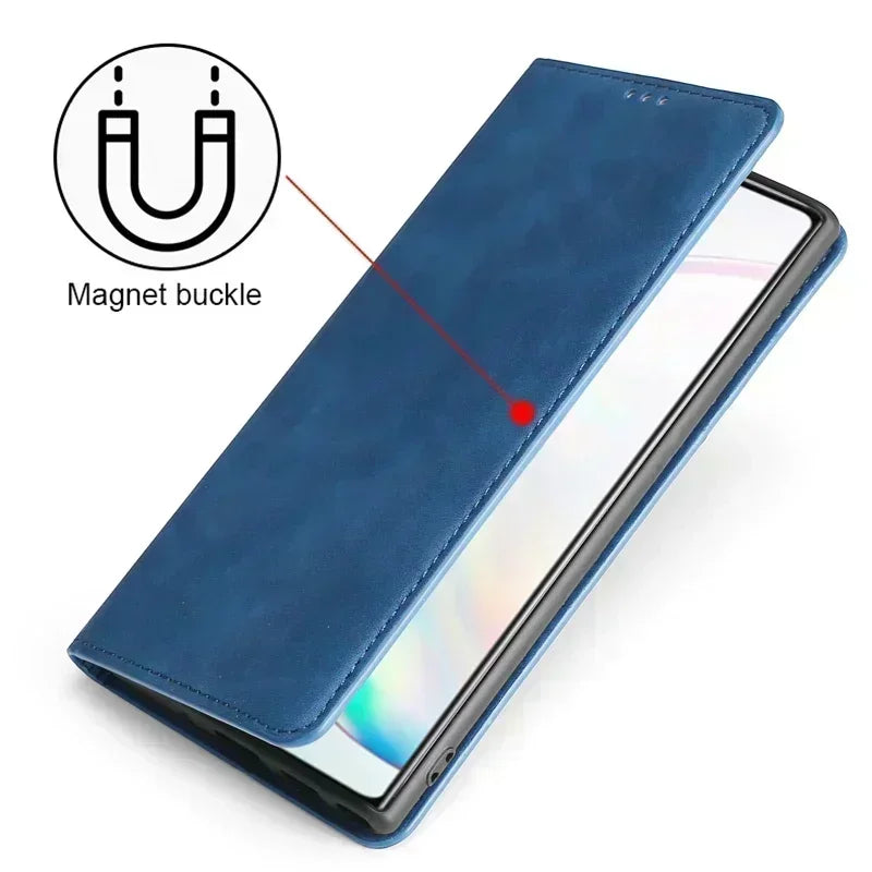 Luksuriøs Lær Lommebok Kortholder Stildeksel For Samsung Galaxy A22 A22s A23 A32 A24 A51 4G 5G A30 A30s A20 A20e A20s A21 A21s Flip Stativ Beskyttende Deksel