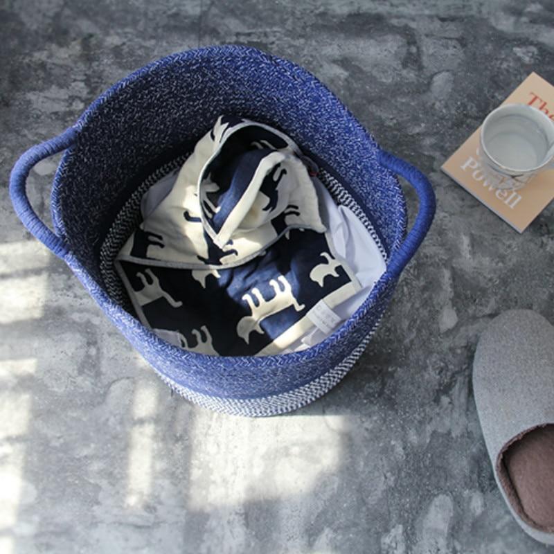 Norvo | CoastalNest Oppbevaringskurver med Håndtak | Blå Kystdekorative Kurver | Funksjonell & Stilig Organisering