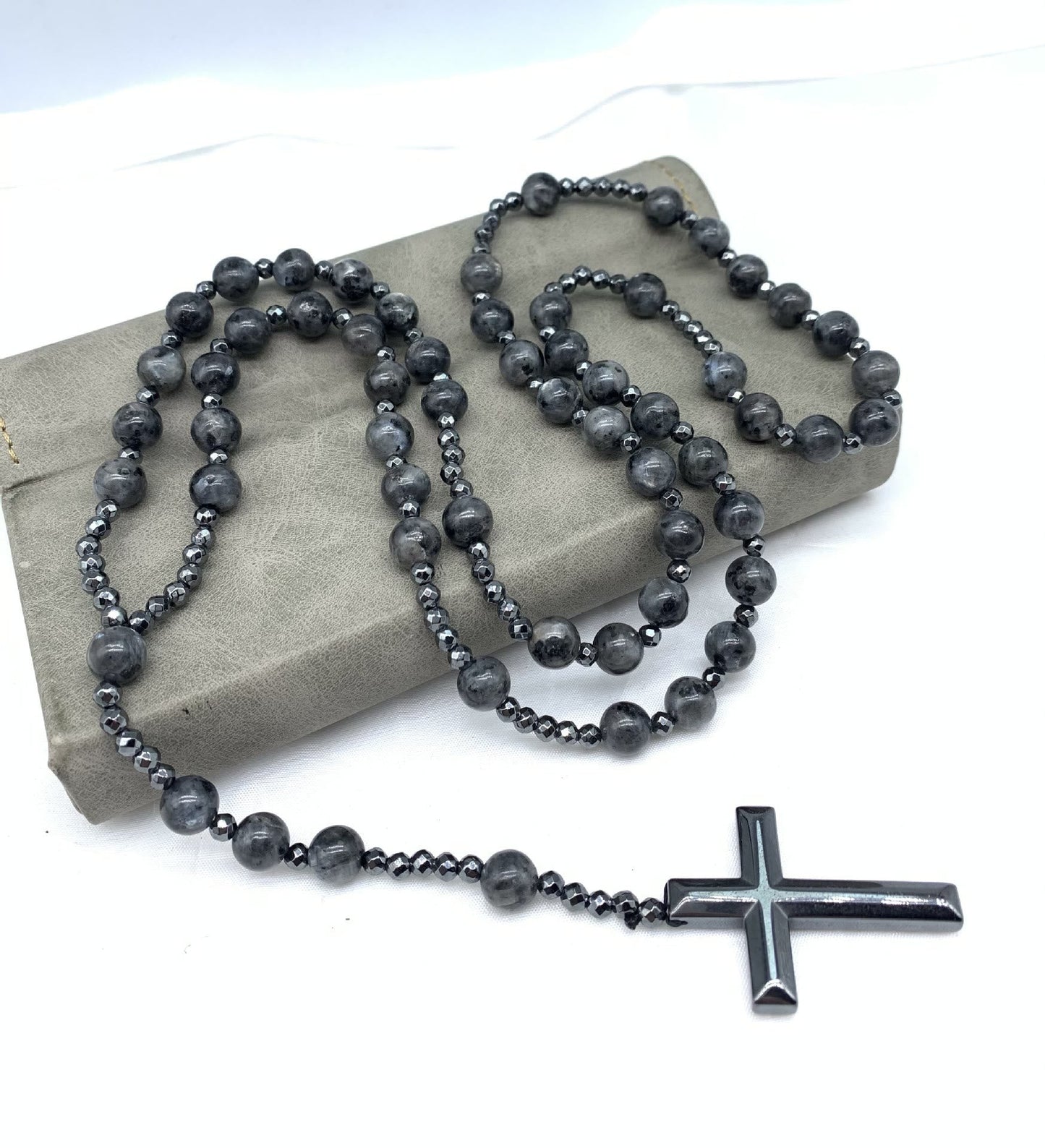 Norvo | Tiger Eye Og Lapis Lazuli Kors Rosary Halskjede For Menn - Orion