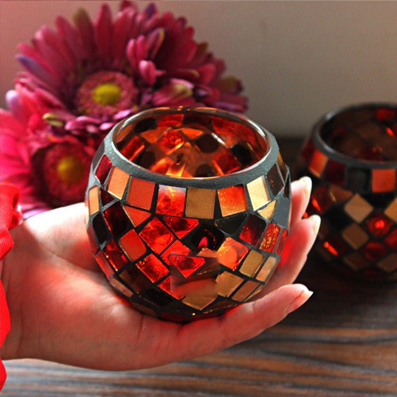 Norvo | Europeisk Retro Glass Mosaic Tealight Holder